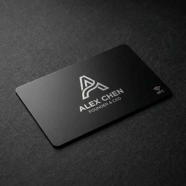 Classy Black Metal NFC Business Visiting Card 97